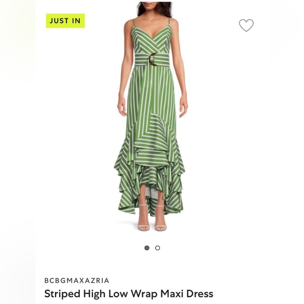BCBG MaxAzria Striped High Low Wrap Maxi Dress 👗 Worn Once for a Wedding